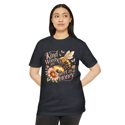 Kind Words Are Sweet As Honey Tee — Bee Floral Inspirational T-Shirt