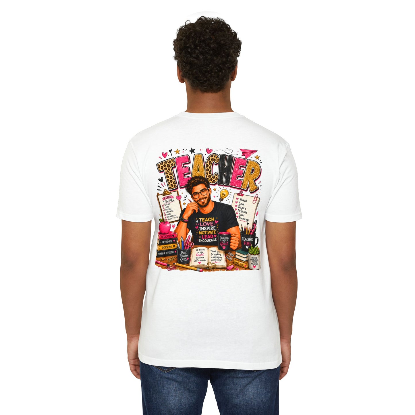 Teacher Appreciation T-Shirt — "Teach Love Inspire" Colorful Teacher Graphic Tee