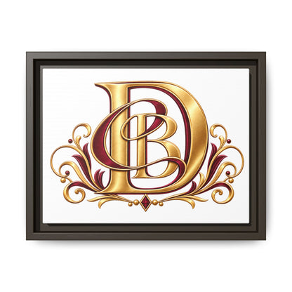 Monogram Letter D Canvas Print — Framed Matte Wall Art