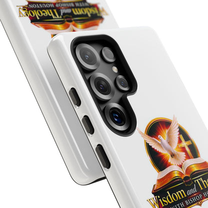 Wisdom and Theology Phone Case — Christian Dove & Cross Protective Tough Case