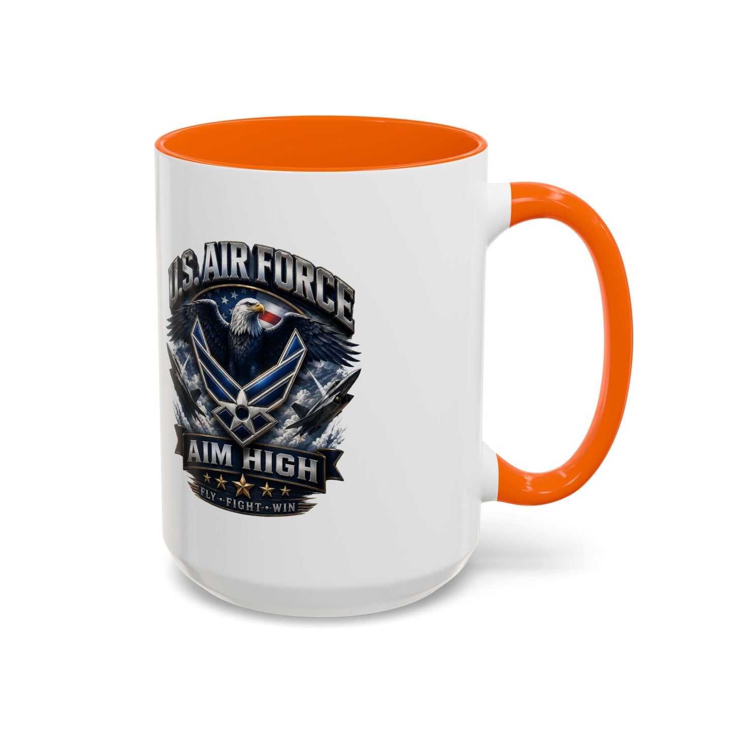 U.S. Air Force Accent Coffee Mug — Aim High Eagle Design (11/15 oz)