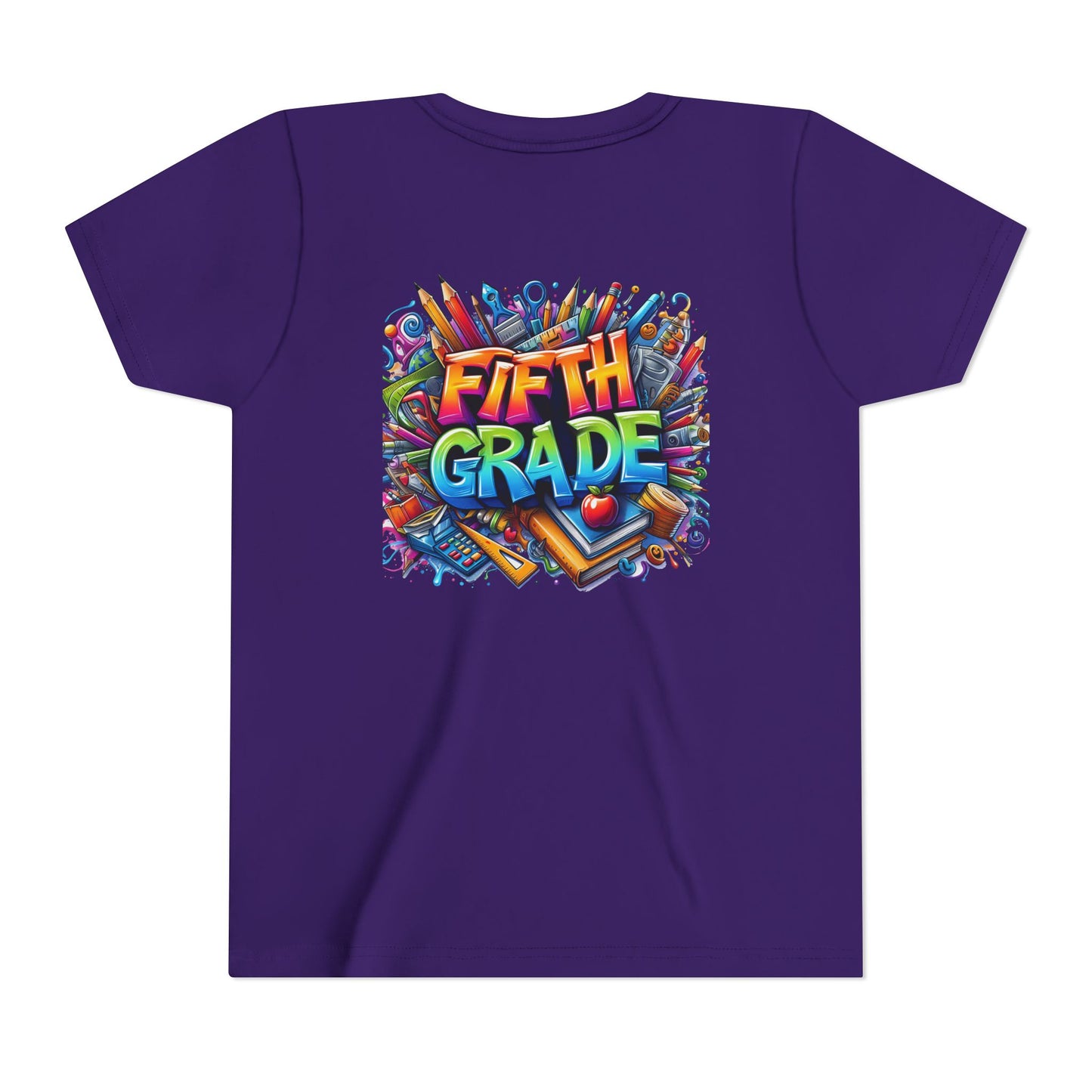 Fifth Grade Kid's Tee - Colorful School Supplies Back to School T-Shirt