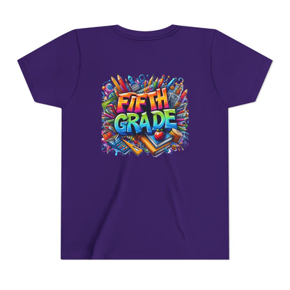 Fifth Grade Kid's Tee - Colorful School Supplies Back to School T-Shirt
