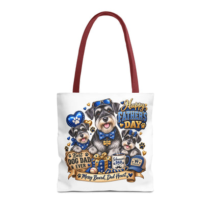 Father’s Day Dog Dad Tote Bag – “Happy Father’s Day” Schnauzer Design