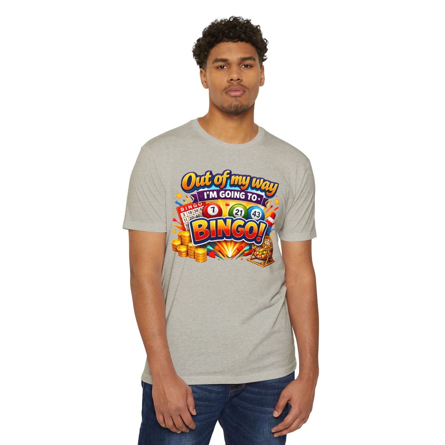 Bingo Enthusiast T-Shirt — "Out of My Way I'm Going to Bingo!" Graphic Tee