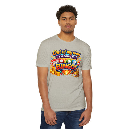 Bingo Enthusiast T-Shirt — "Out of My Way I'm Going to Bingo!" Graphic Tee