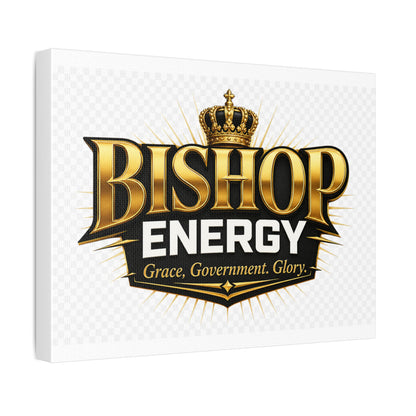 Bishop Energy Stretched Canvas - Gold Crown Emblem (Grace, Government, Glory)