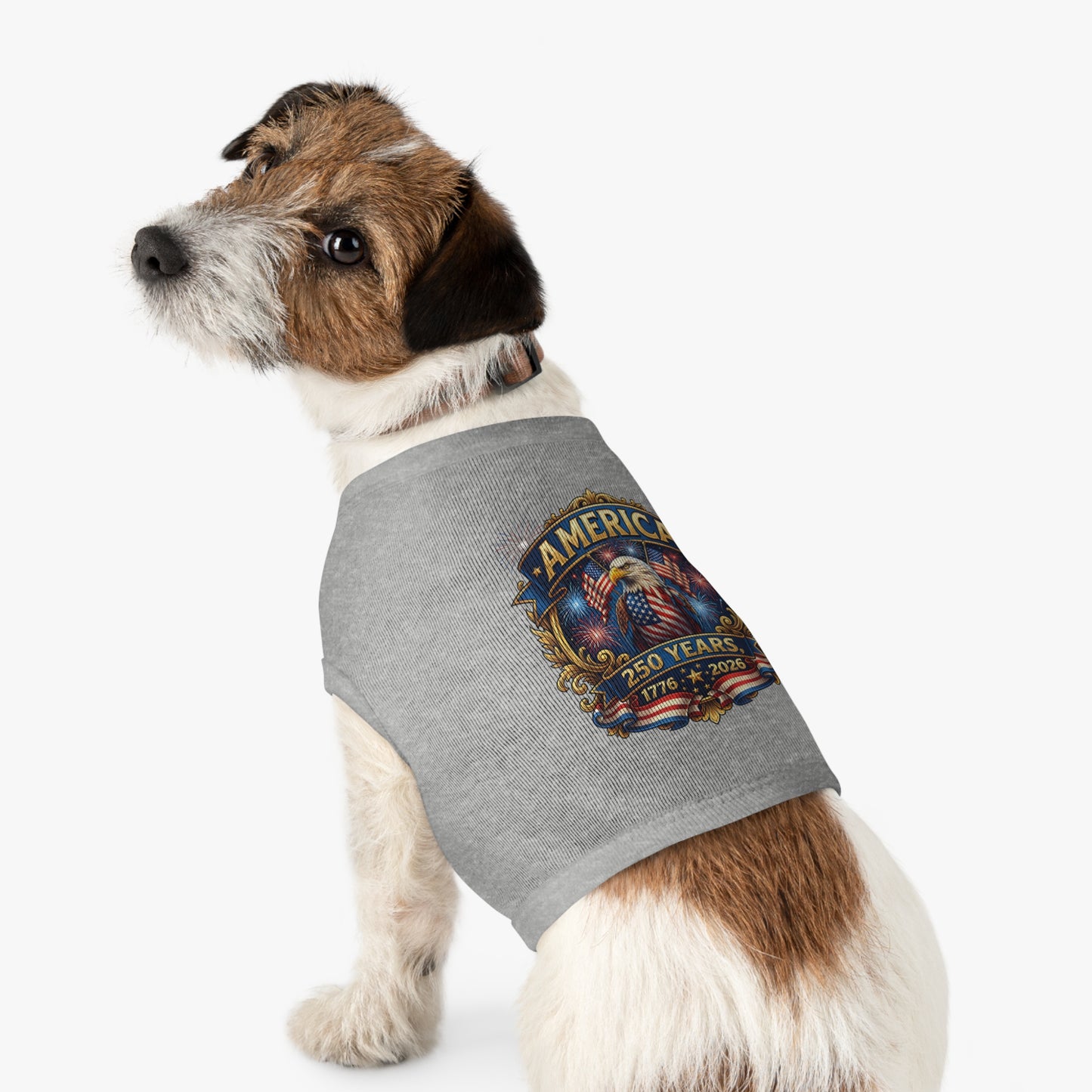 America 250 Pet Tank Top - 1776-2026 Patriotic Eagle & Fireworks