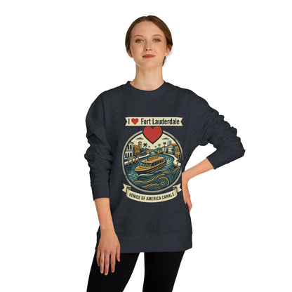 I  Fort Lauderdale Crewneck Sweatshirt — Venice of America Canals Graphic