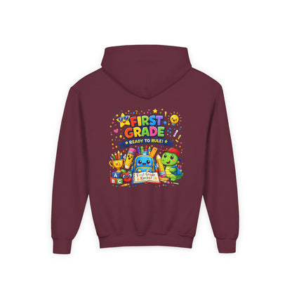 First Grade Hoodie - "First Grade Ready To Rule" Kids Back-to-School Sweatshirt