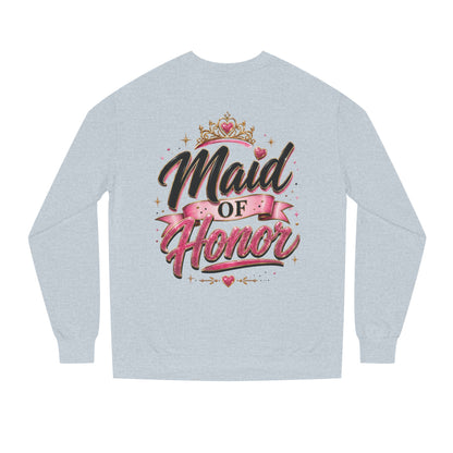 Maid of Honor Sweatshirt — Pink Script Bridal Party Crewneck