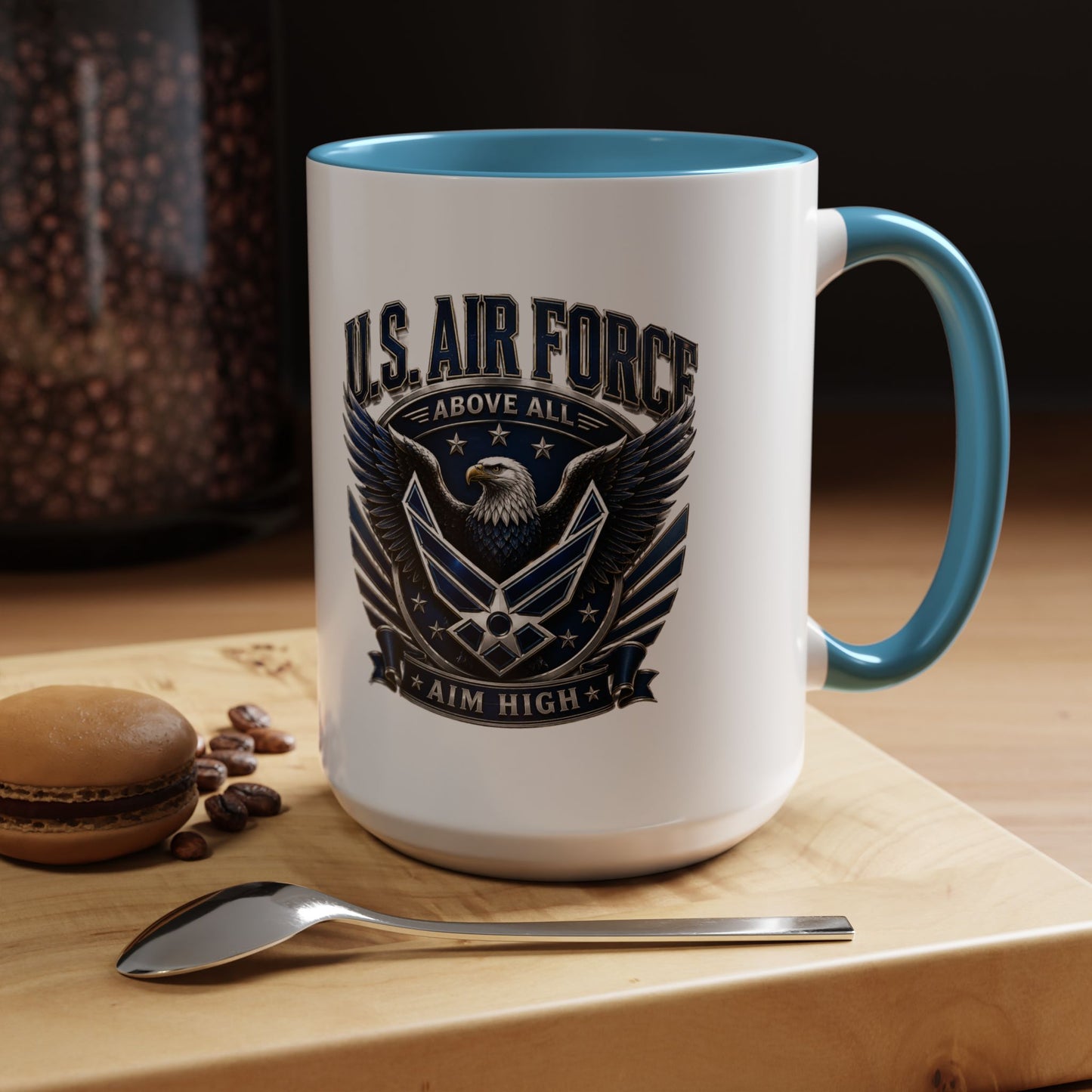U.S. Air Force Eagle Coffee Mug – "Aim High" Accent Ceramic Mug (11/15oz)