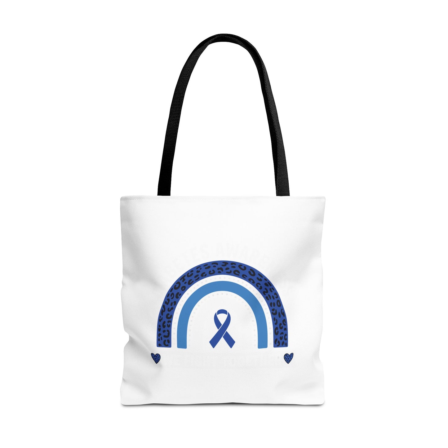 Blue Awareness Ribbon Rainbow Tote Bag – Support & Hope Everyday Tote