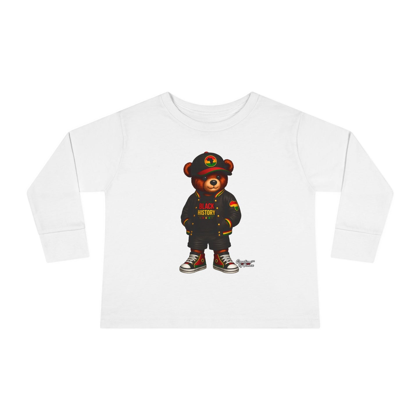 Cool Teddy Bear Toddler Long Sleeve Tee — Urban Streetwear Kids Shirt
