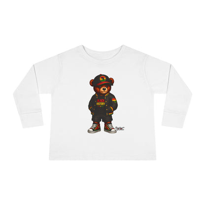 Cool Teddy Bear Toddler Long Sleeve Tee — Urban Streetwear Kids Shirt