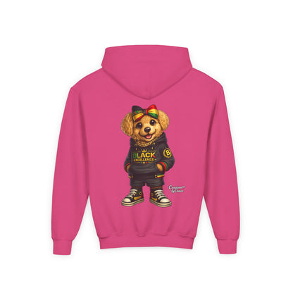 Youth Hoodie — Black Excellence Bear Graphic Sweatshirt (Kids)