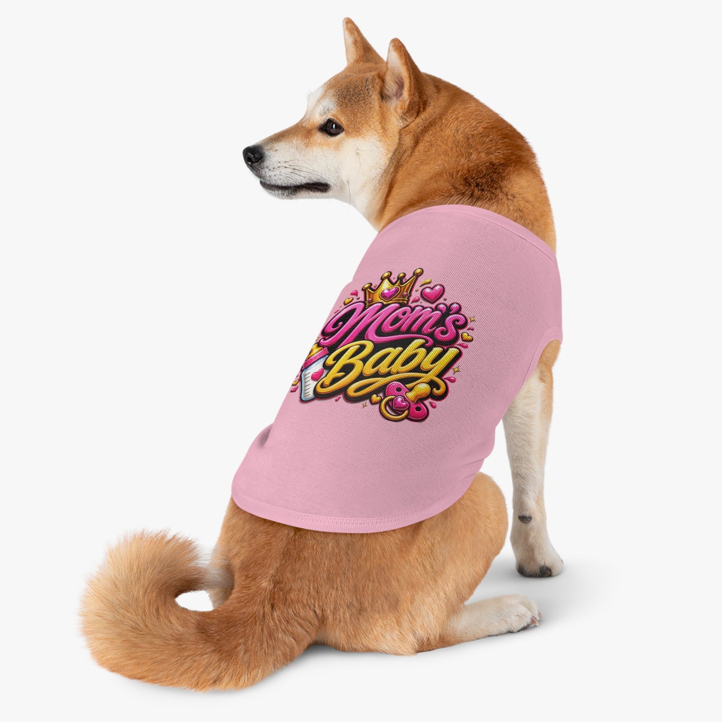Pet Tank Top — “Mom's Baby” Cute Princess Graphic Dog Tee