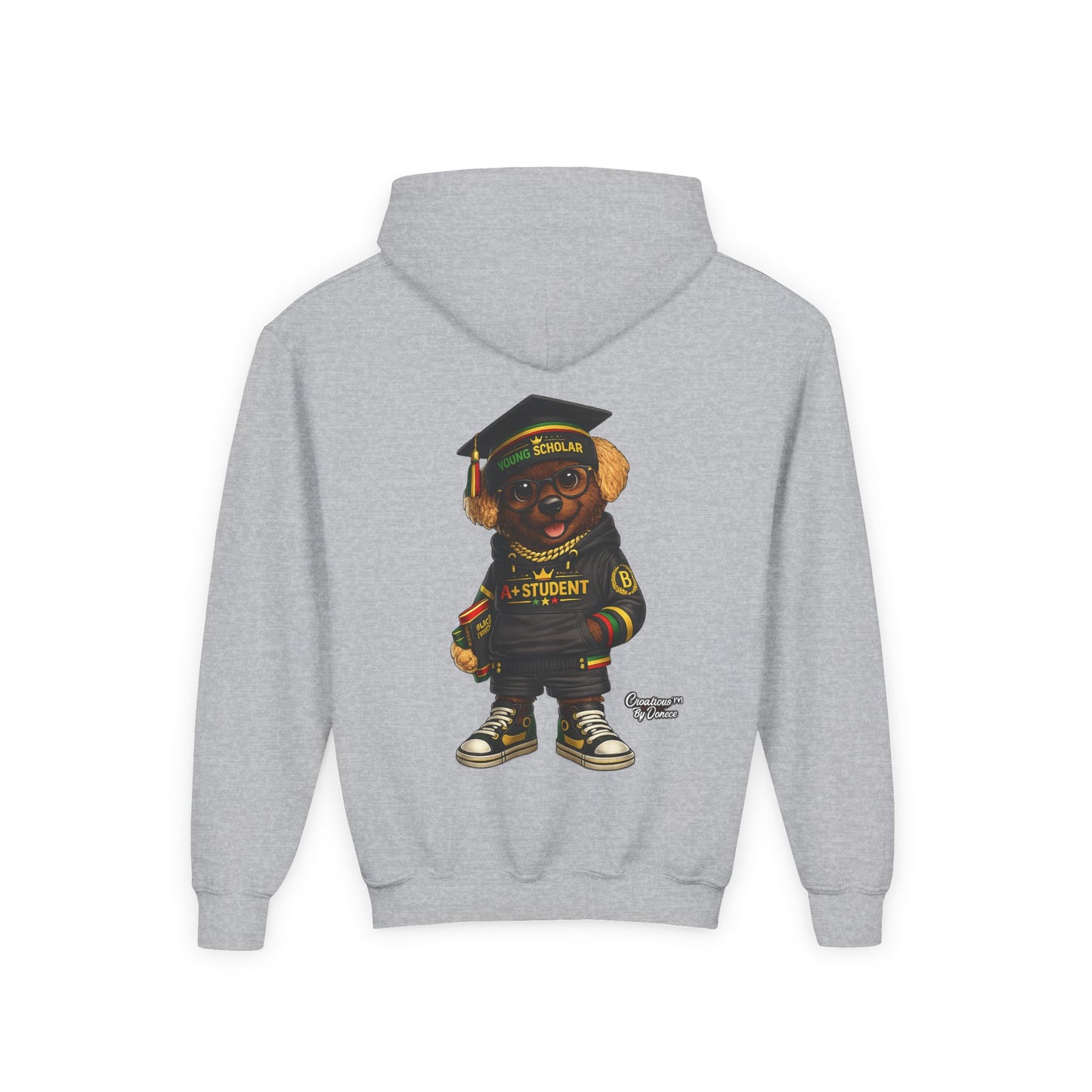 Youth Graduation Bear Hoodie – "Future Student" Cute Cap & Gown Sweatshirt