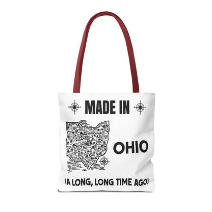 Made in Ohio Tote Bag — Vintage Map Design "A Long, Long Time Ago"