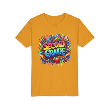 Second Grade Youth Tee — Colorful Back-to-School Kids T-Shirt