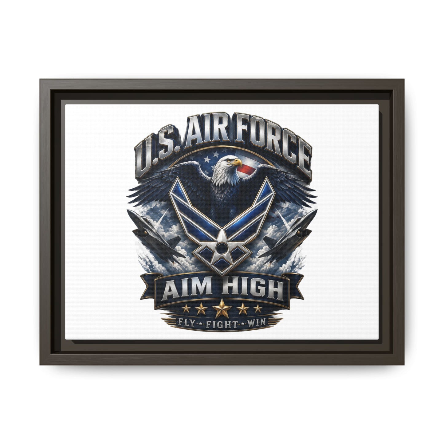 U.S. Air Force 'Aim High' Framed Matte Canvas Wall Art