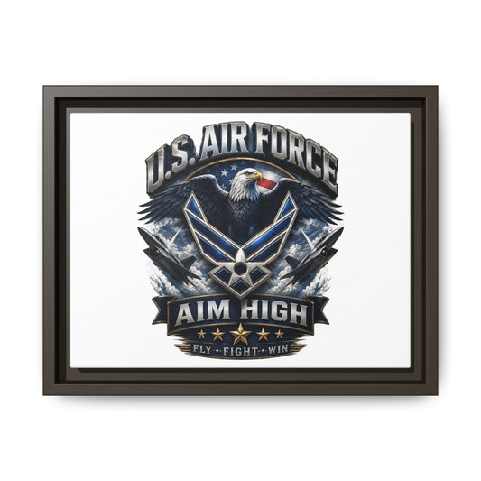 U.S. Air Force 'Aim High' Framed Matte Canvas Wall Art