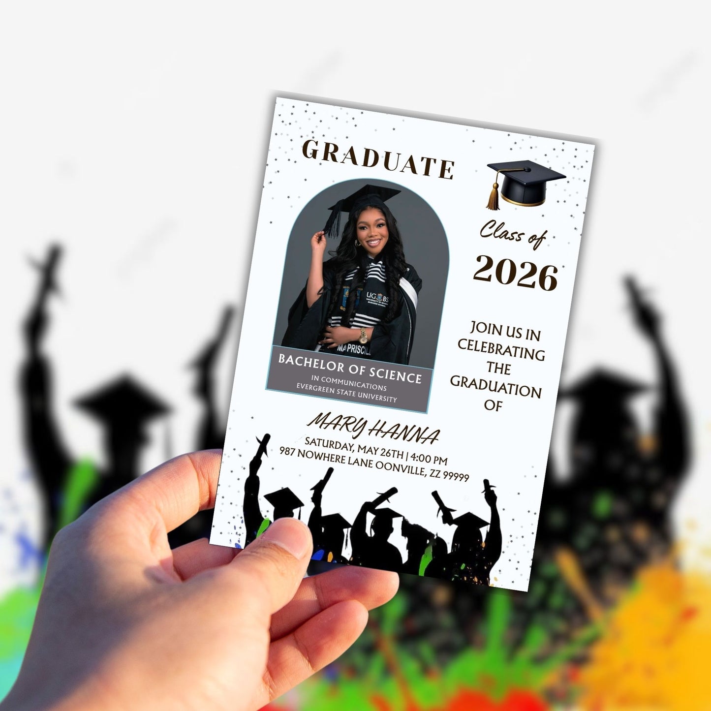 Graduation Invitation & Announcement Template | Editable Digital Grad Party Invite