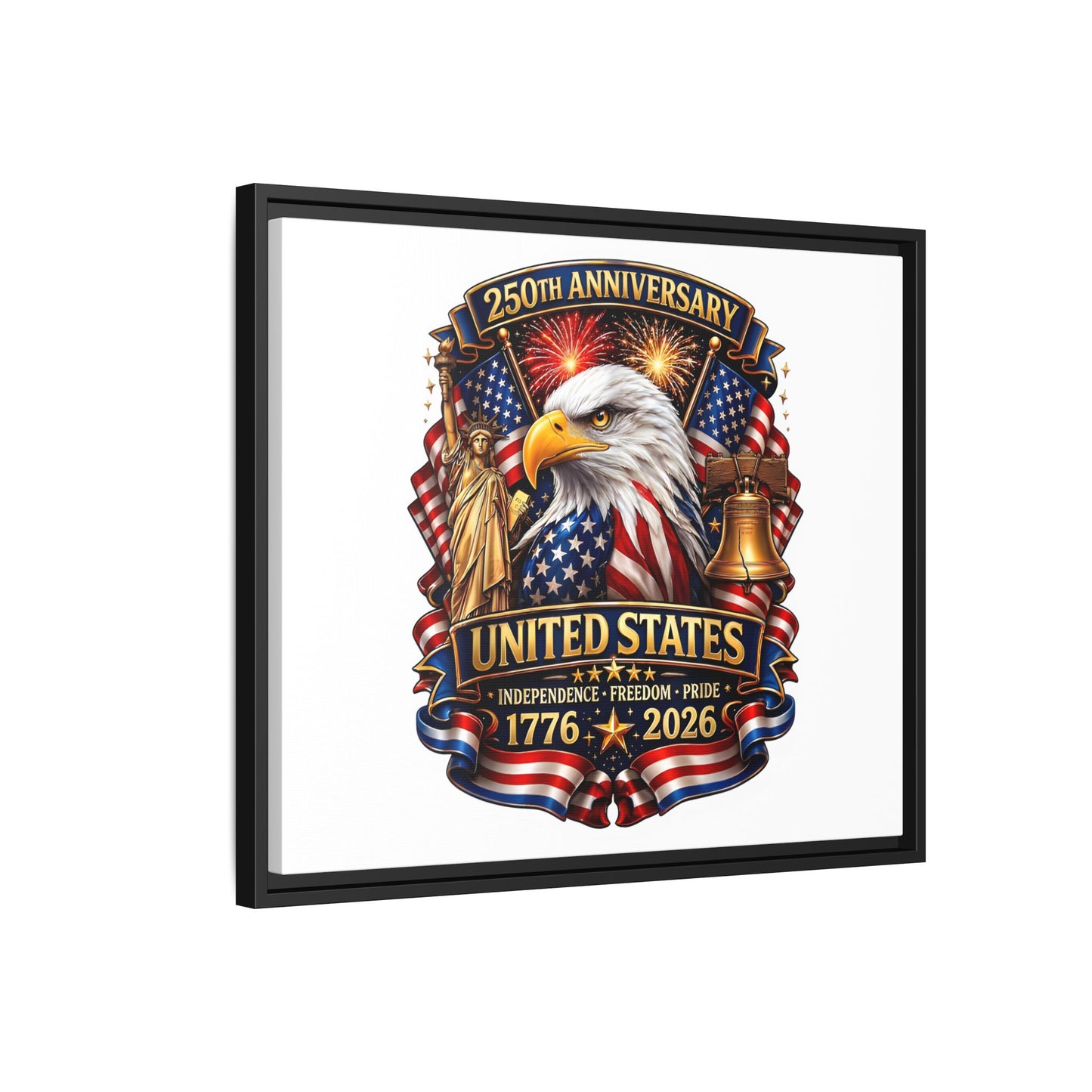 250th Anniversary United States Framed Canvas - Patriotic Eagle 1776–2026