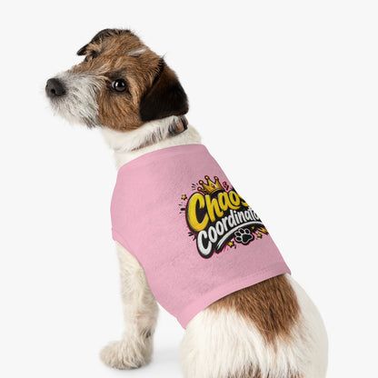Chaos Coordinator Pet Tank Top — Cute Crown Paw Graphic Dog & Cat Tee