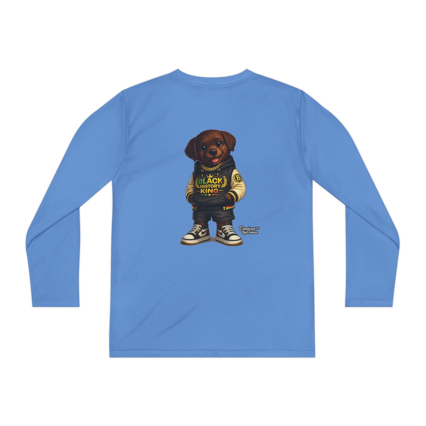 Youth Long Sleeve Tee — 'Lil Black Lab' Cute Puppy Graphic Shirt
