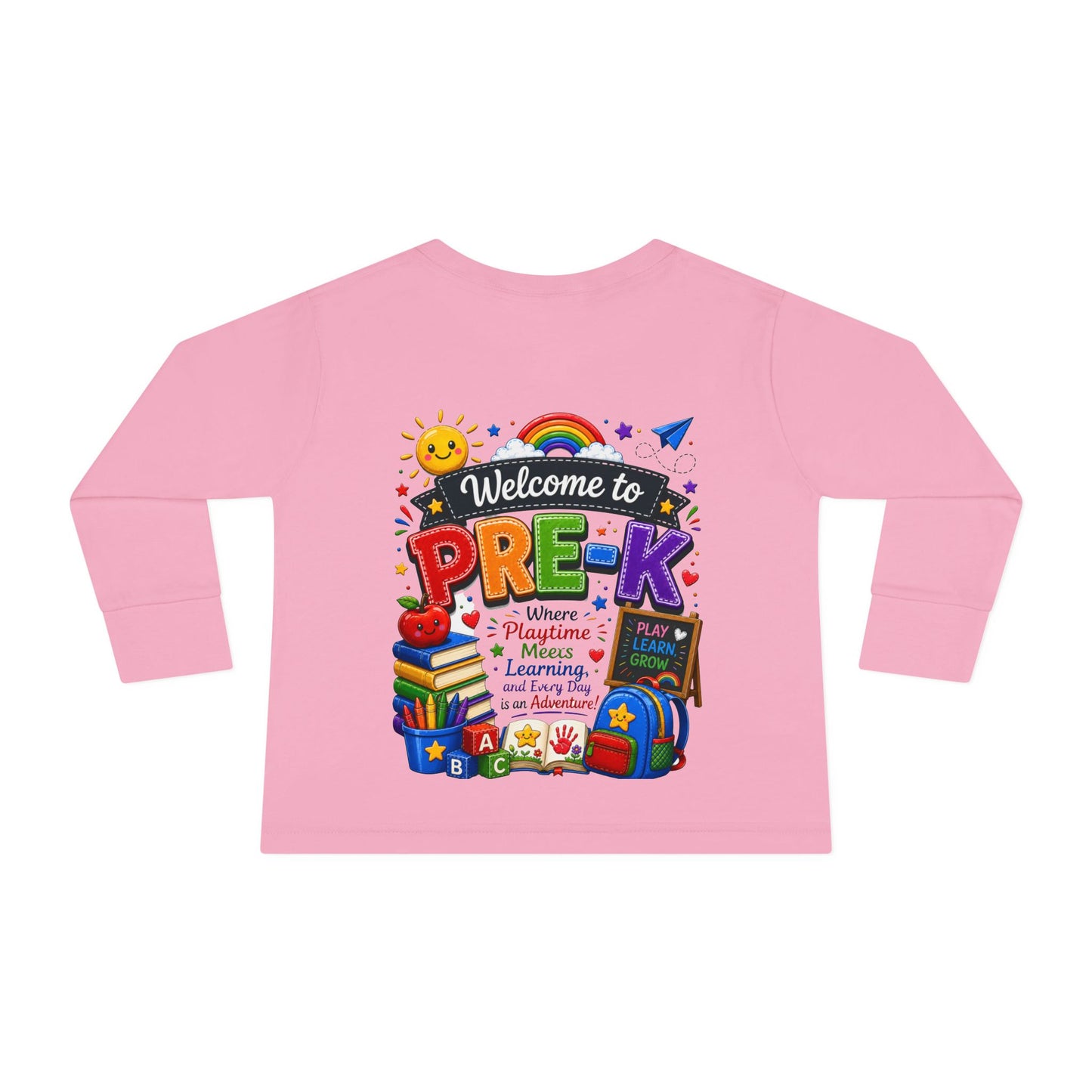 Welcome to Pre-K Toddler Long Sleeve Tee — Colorful Back-to-School Preschool Shirt