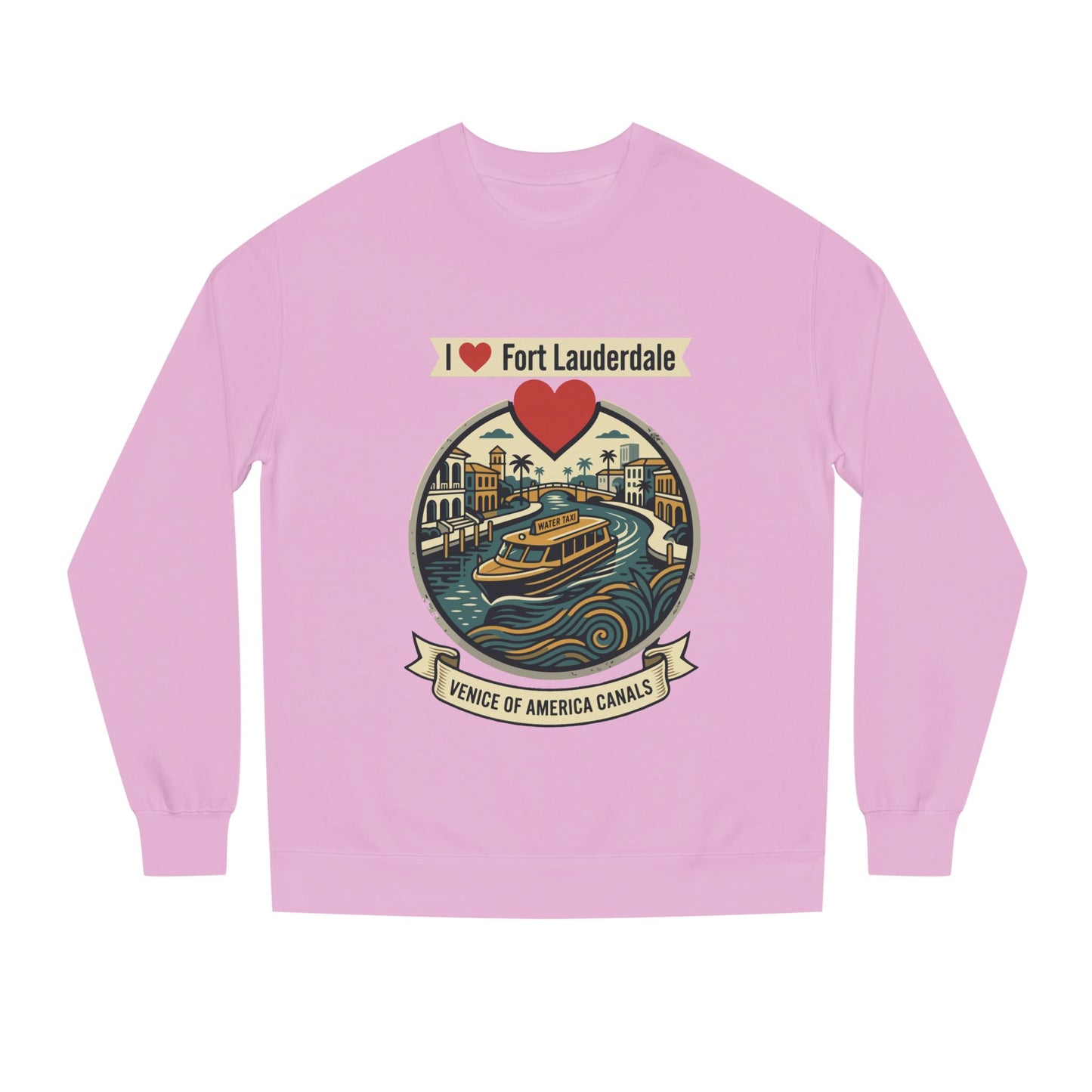 I  Fort Lauderdale Crewneck Sweatshirt — Venice of America Canals Graphic