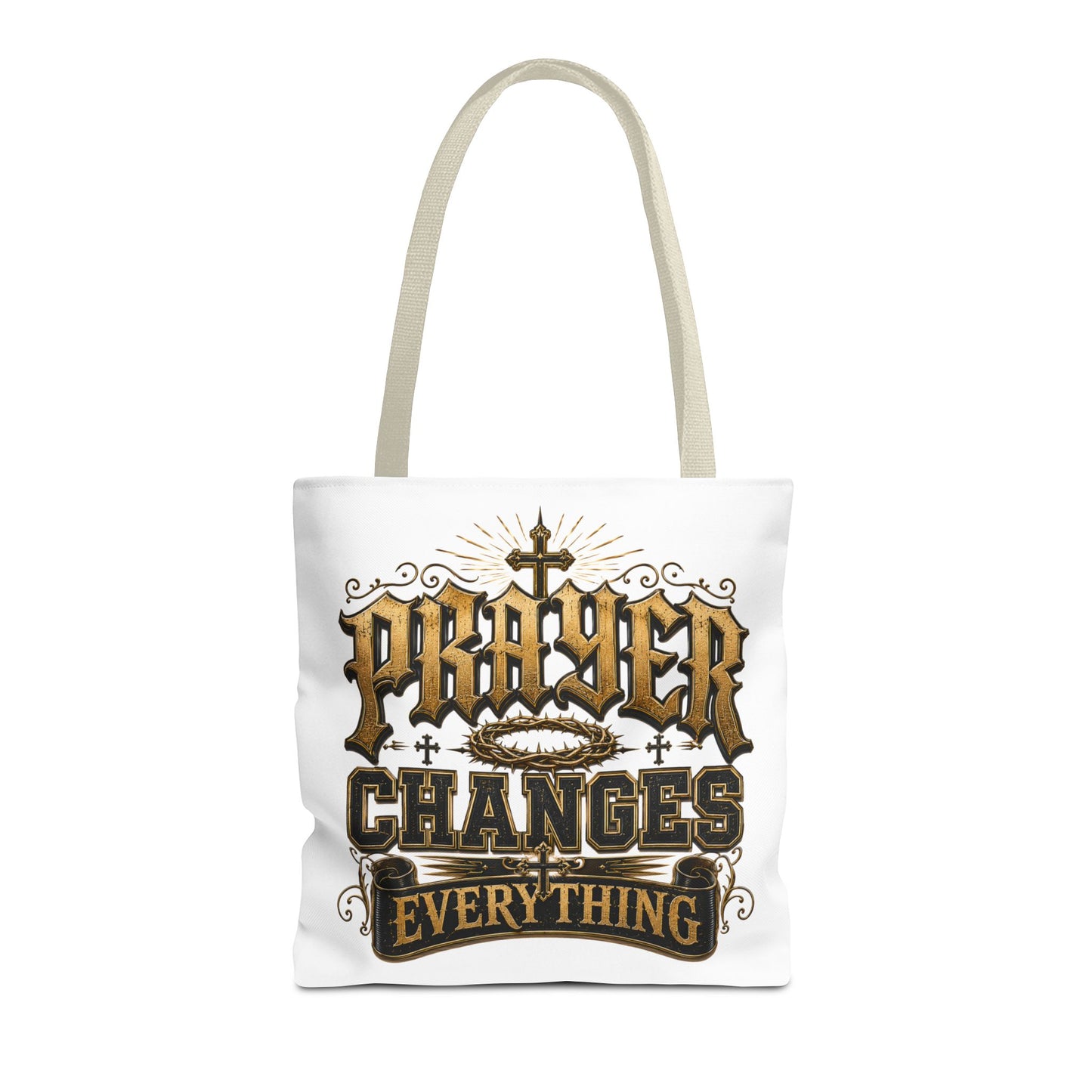 Prayer Changes Everything Tote Bag - Inspirational Christian Canvas Tote