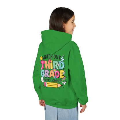 Kids "Watch Out Third Grade Here I Come" Hoodie - Back-to-School 3rd Grade Sweatshirt