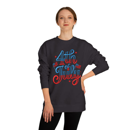 4th of July Crewneck Sweatshirt - Patriotic American Flag Graphic