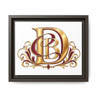 Monogram Letter D Canvas Print — Framed Matte Wall Art