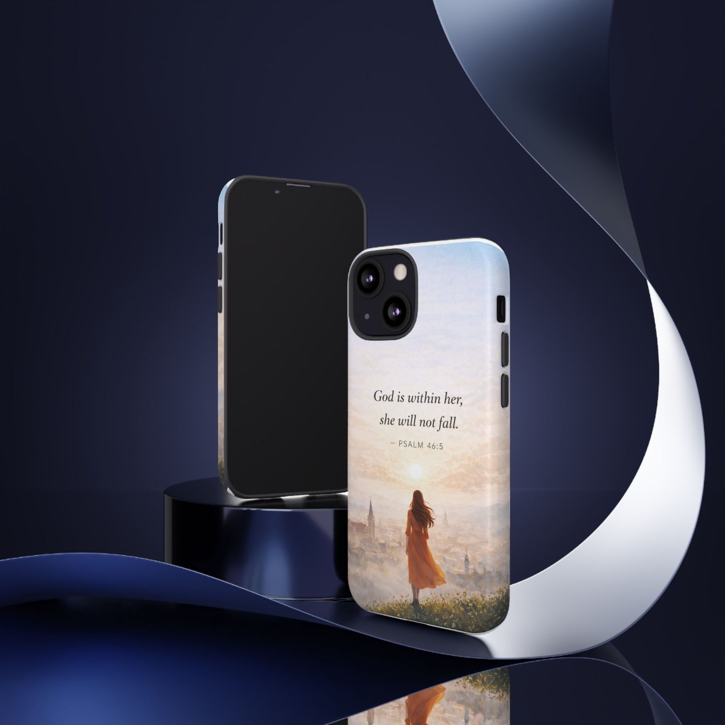 Inspirational Psalm 46:5 Phone Case — 'God is within her, she will not fall' Christian Phone Cover