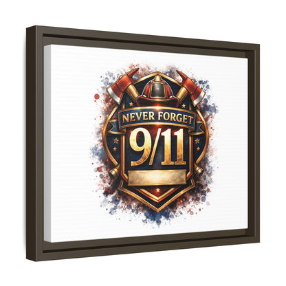 Framed Matte Canvas — 'Never Forget 9/11' Memorial Wall Art