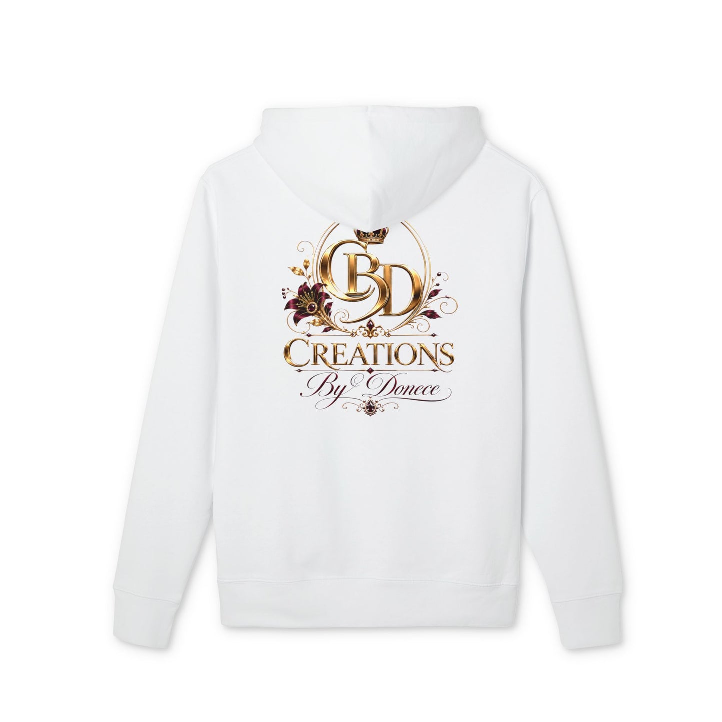 Creations By Donece Logo Hoodie — Floral Gold Emblem Sweatshirt