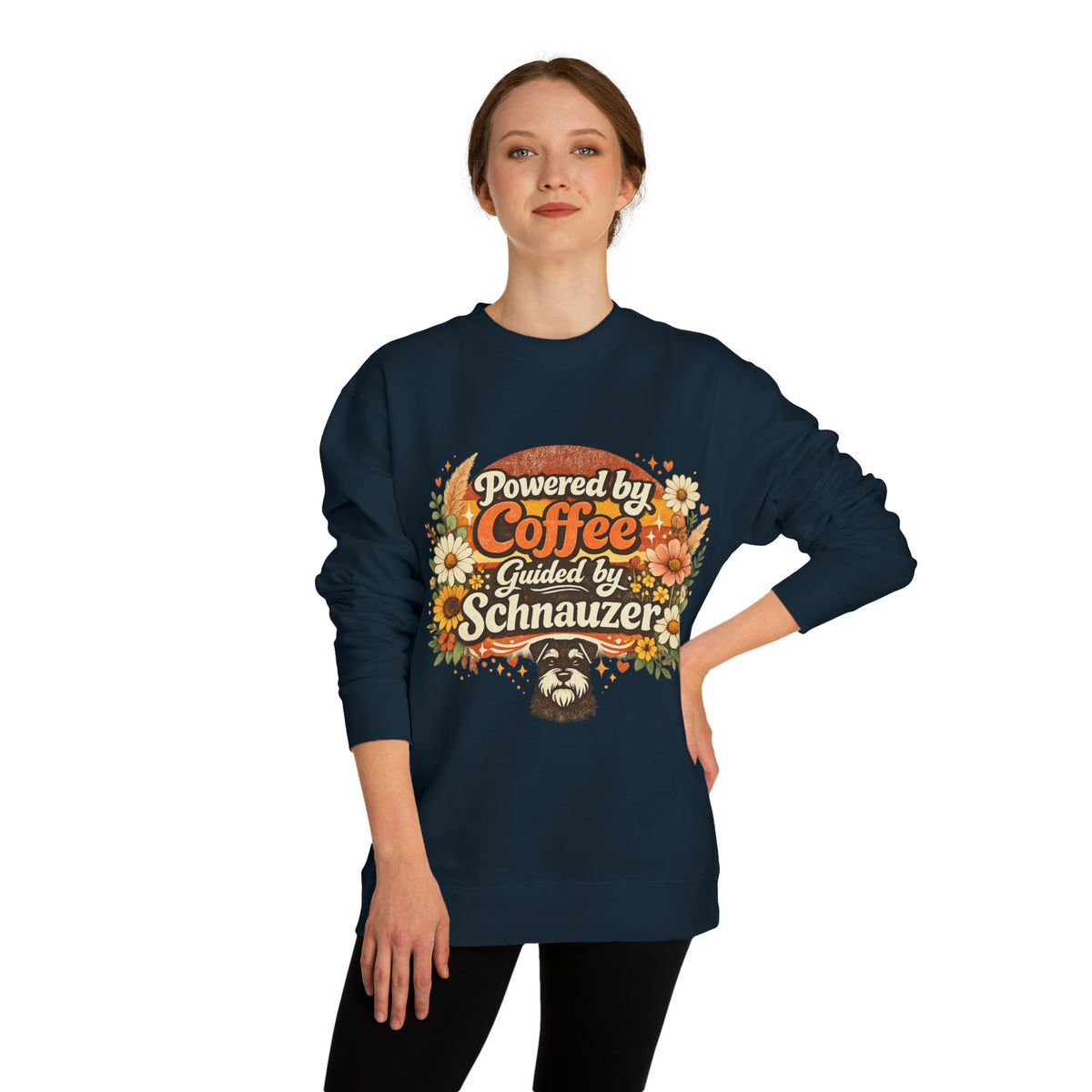 Powered by Coffee, Guided by Schnauzer Sweatshirt