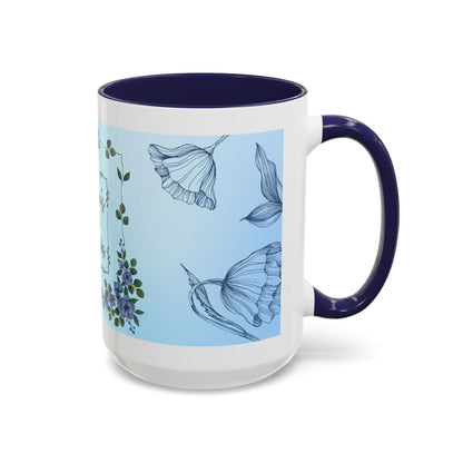 Mother's Heart Floral Accent Coffee Mug — "A Mother's Heart Never Fades"