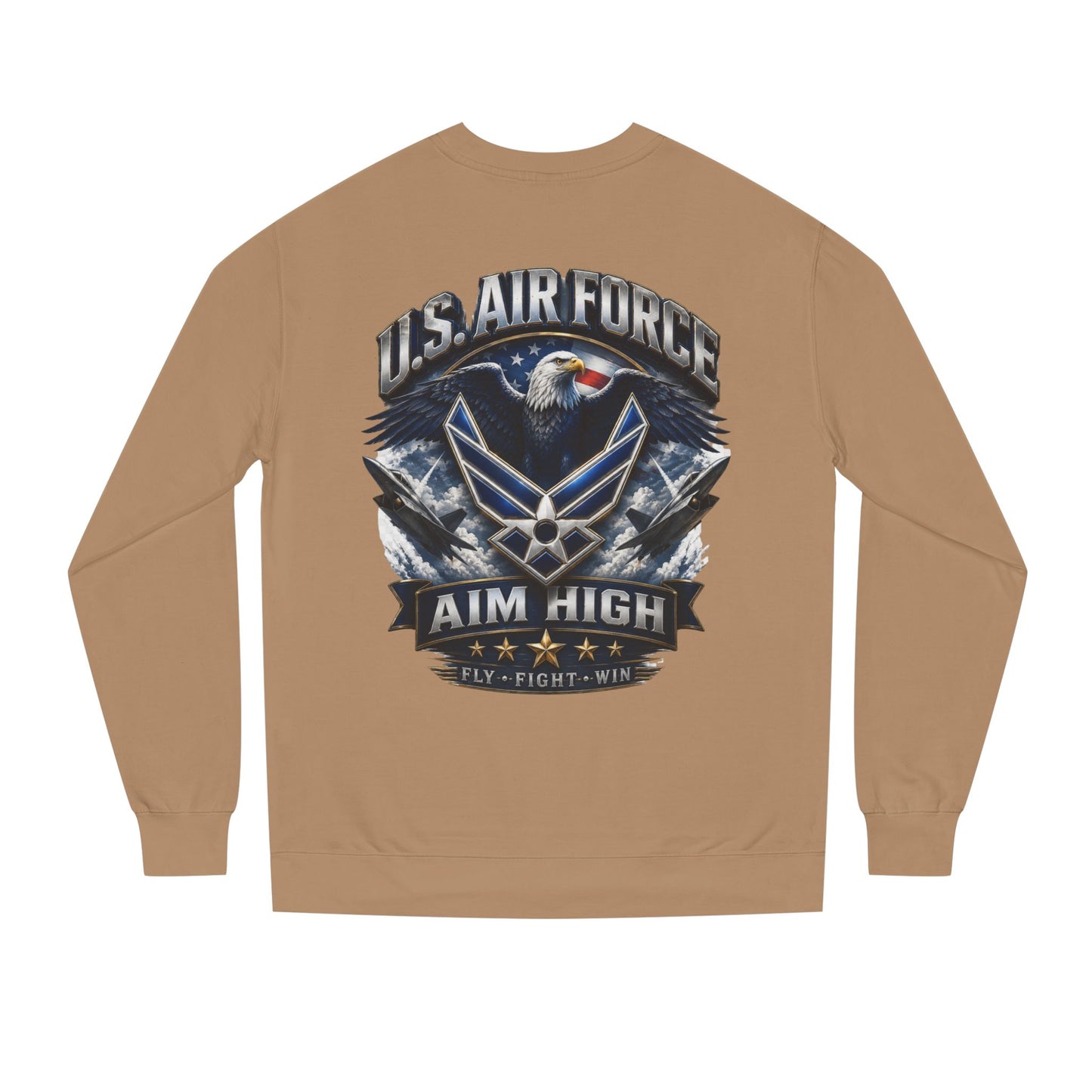 Air Force Crewneck Sweatshirt — "U.S. Air Force Aim High" Military Logo Pullover