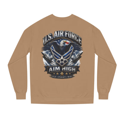 Air Force Crewneck Sweatshirt — "U.S. Air Force Aim High" Military Logo Pullover