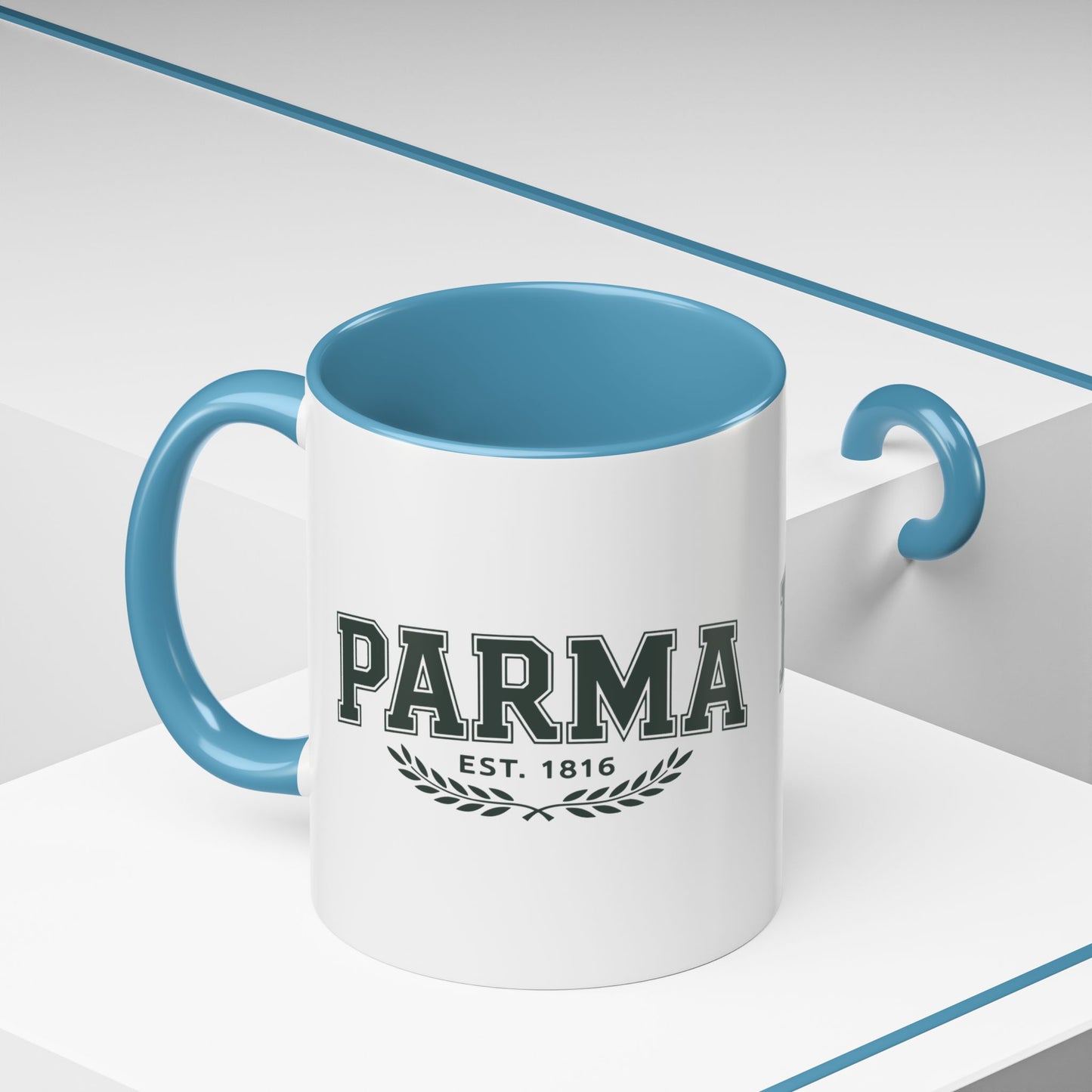 Parma Established 1816 Accent Coffee Mug — Vintage Collegiate Ceramic Coffee Cup