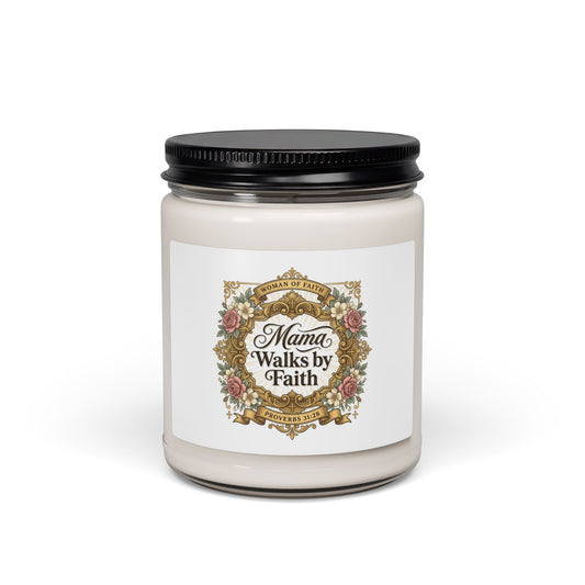 Mama Walks By Faith Candle | Soy Jar, Minimal Mom Life Streetwear