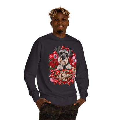 Valentine's Day Dog Sweatshirt — Cute Schnauzer "Happy Valentine's Day" Crewneck