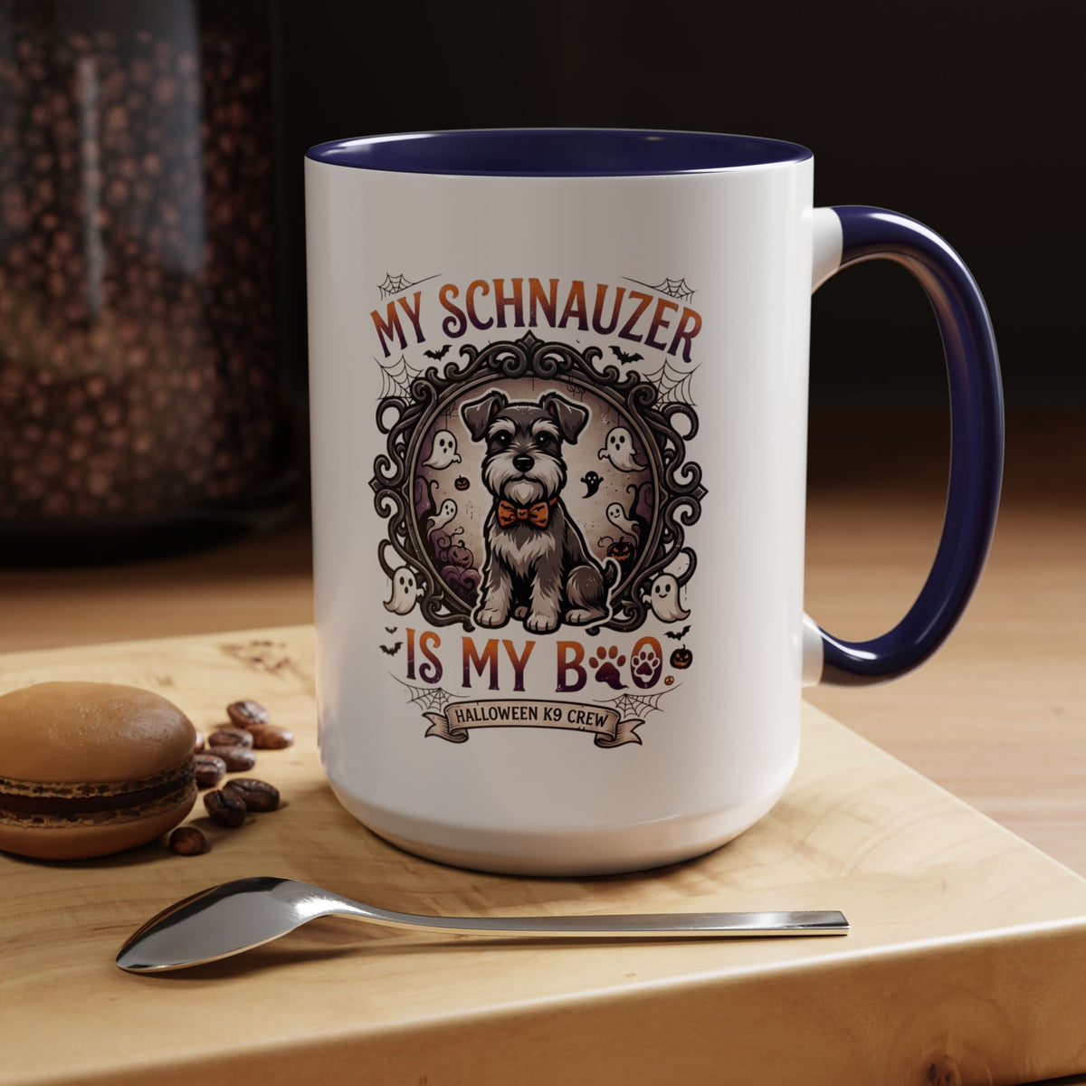 My Schnauzer Is My Boo Coffee Mug — Halloween Dog Lover Accent Mug