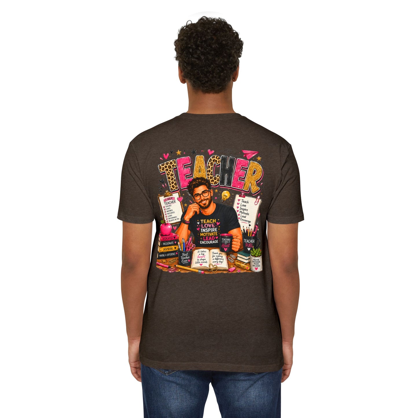 Teacher Appreciation T-Shirt — "Teach Love Inspire" Colorful Teacher Graphic Tee