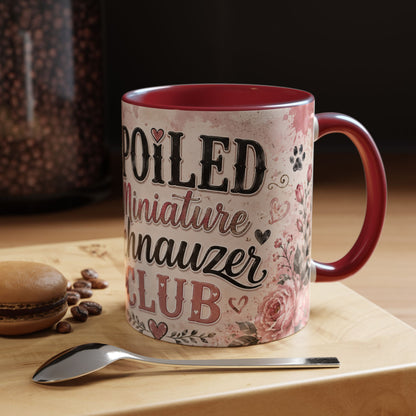 Spoiled Miniature Schnauzer Club Accent Coffee Mug — Cute Dog Mom Gift