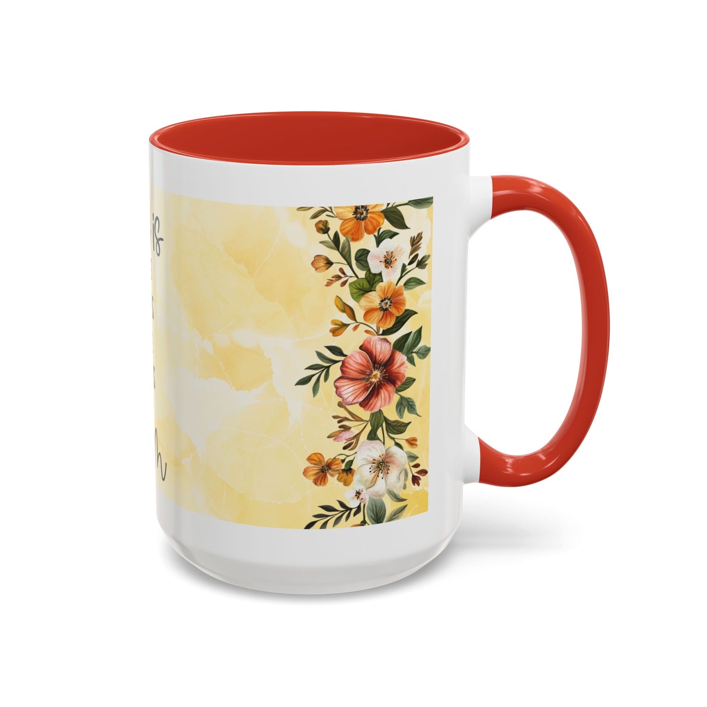 She Is Mom Floral Accent Coffee Mug — 'She is Peace, She is Home' Mother's Day Gift